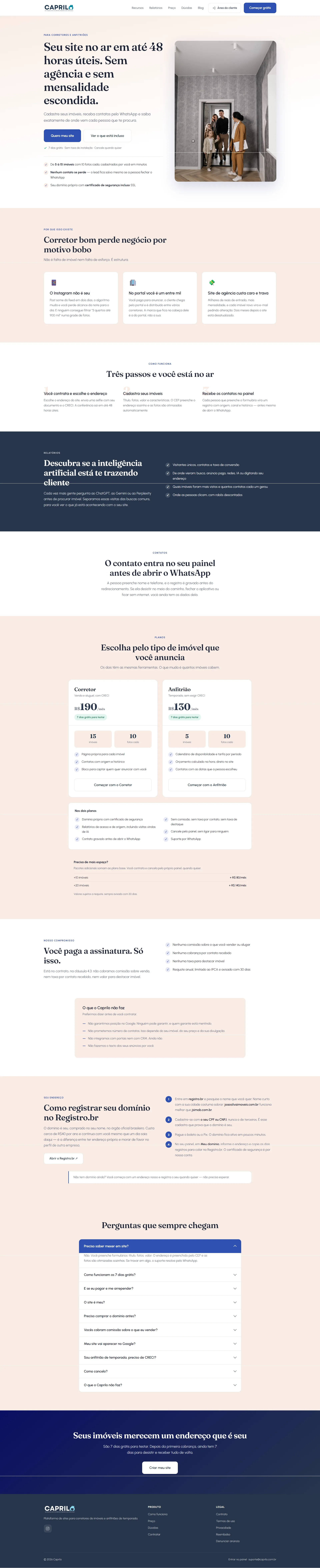 Caprilo — Plataforma SaaS para Corretores de Imóveis
