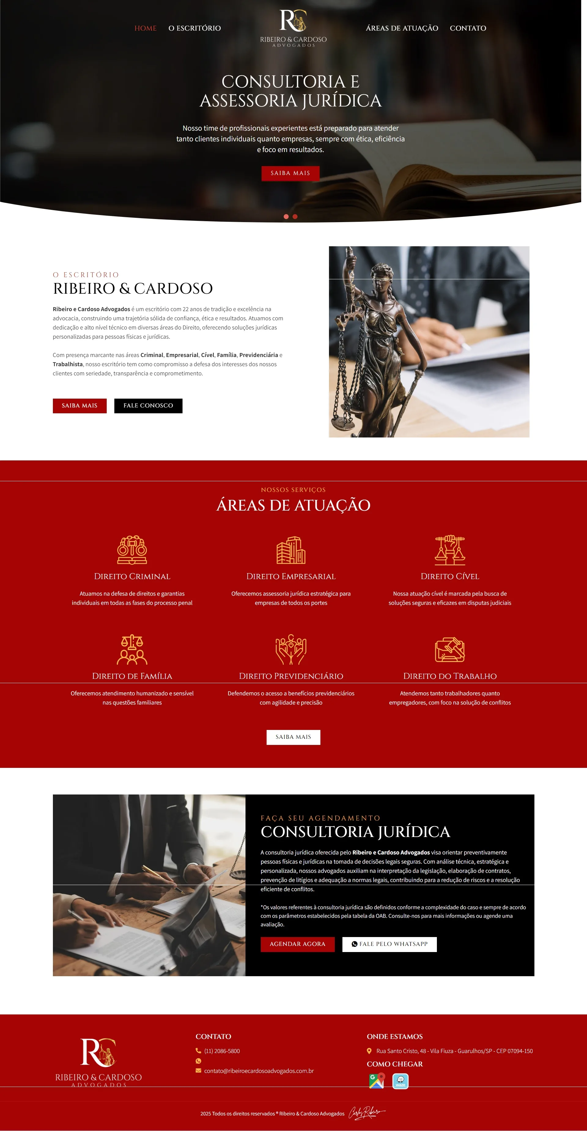 Ribeiro & Cardoso Advogados — Site institucional